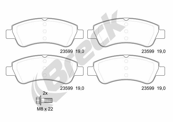 Brake Pad Set, disc brake - 23599 00 701 00 BRECK