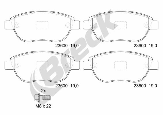 Brake Pad Set, disc brake - 23600 00 701 00 BRECK