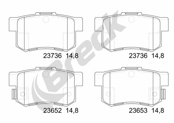 Brake Pad Set, disc brake - 23652 00 704 00 BRECK