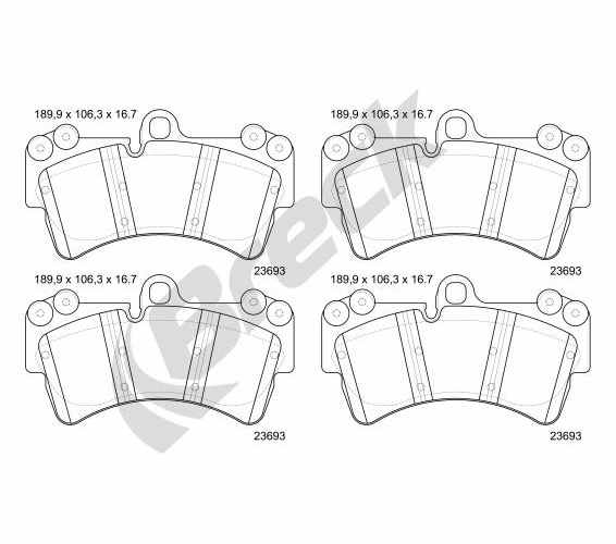Brake Pad Set, disc brake - 23693 00 553 00 BRECK