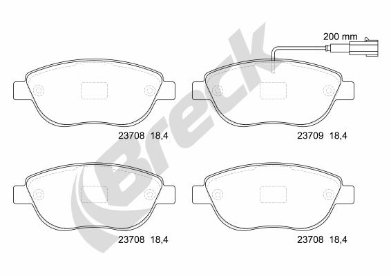 Brake Pad Set, disc brake - 23708 00 701 10 BRECK