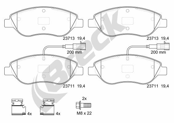 Brake Pad Set, disc brake - 23711 00 701 00 BRECK