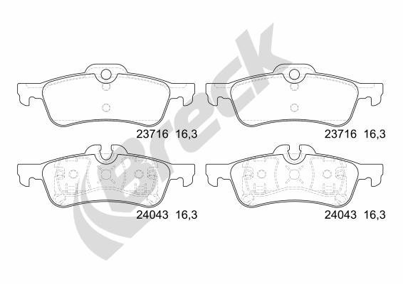 Brake Pad Set, disc brake - 23716 00 704 00 BRECK