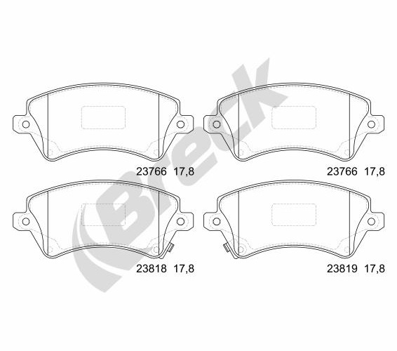 Brake Pad Set, disc brake - 23766 00 701 10 BRECK