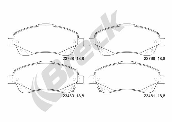 Brake Pad Set, disc brake - 23768 00 701 10 BRECK