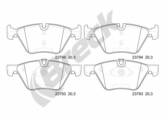 Brake Pad Set, disc brake - 23794 00 701 00 BRECK