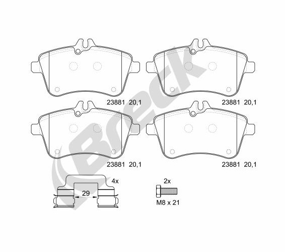 Brake Pad Set, disc brake - 23881 00 701 10 BRECK