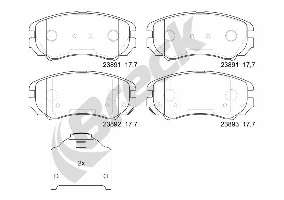 Brake Pad Set, disc brake - 23891 00 701 10 BRECK