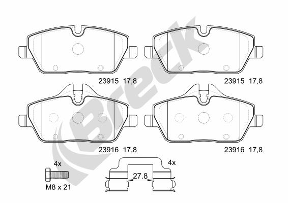 Brake Pad Set, disc brake - 23915 00 701 00 BRECK