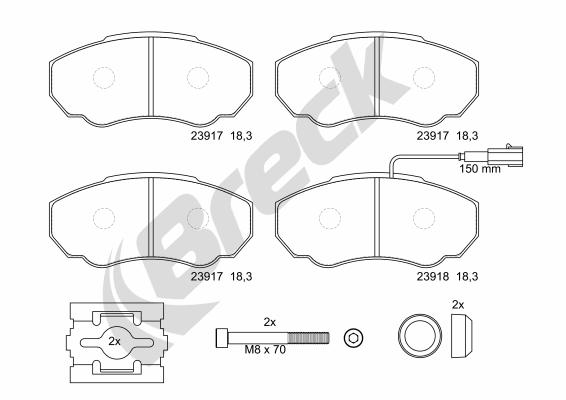 Brake Pad Set, disc brake - 23917 00 703 10 BRECK