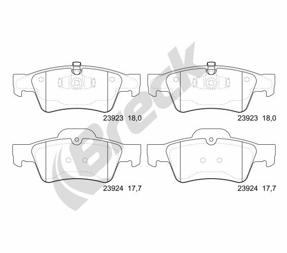 Brake Pad Set, disc brake - 23923 00 702 00 BRECK