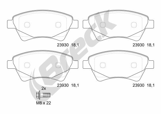 Brake Pad Set, disc brake - 23930 00 702 00 BRECK