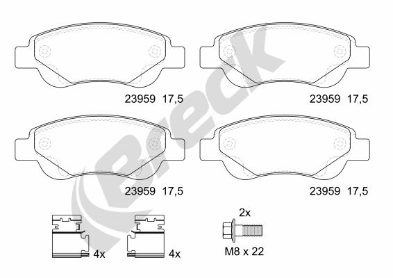 Brake Pad Set, disc brake - 23959 00 702 00 BRECK