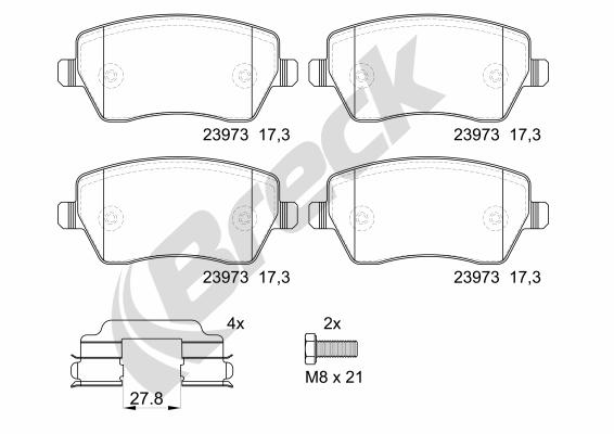 Brake Pad Set, disc brake - 23973 00 651 00 BRECK