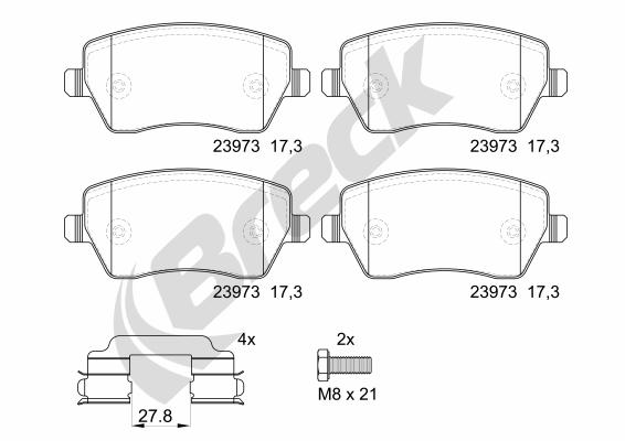 Brake Pad Set, disc brake - 23973 00 702 00 BRECK