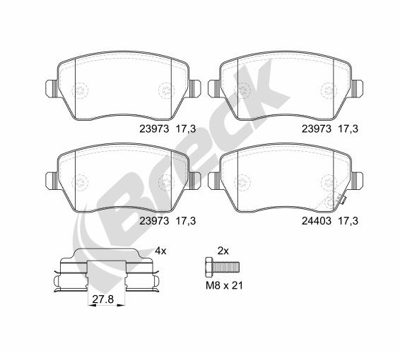 Brake Pad Set, disc brake - 23973 00 702 10 BRECK