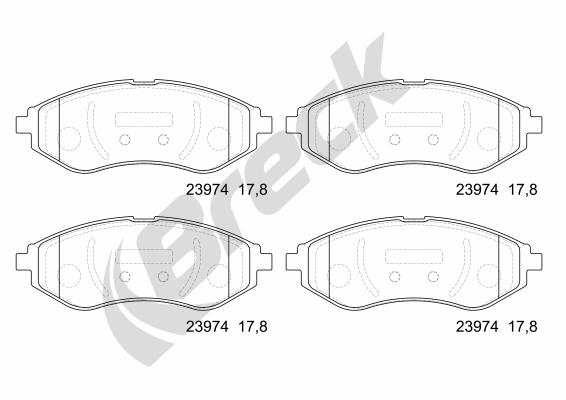 Brake Pad Set, disc brake - 23974 00 702 00 BRECK