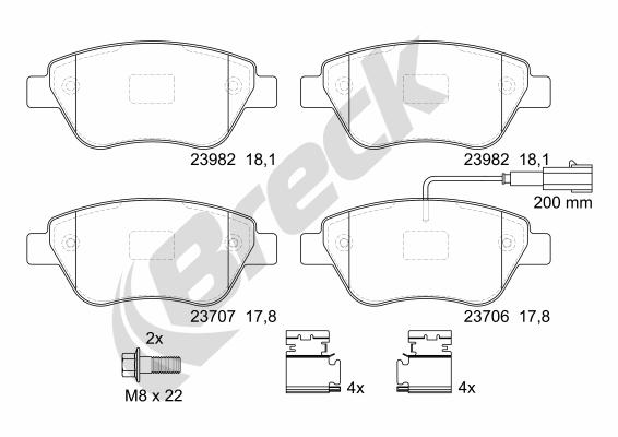 Brake Pad Set, disc brake - 23979 00 701 10 BRECK