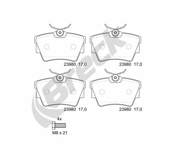 Brake Pad Set, disc brake - 23980 00 703 00 BRECK