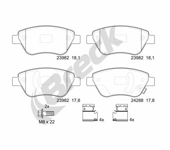 Brake Pad Set, disc brake - 23982 00 702 10 BRECK