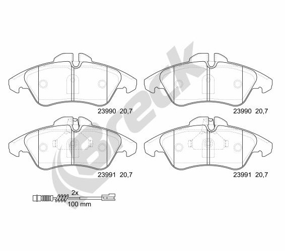 Brake Pad Set, disc brake - 23990 00 703 10 BRECK