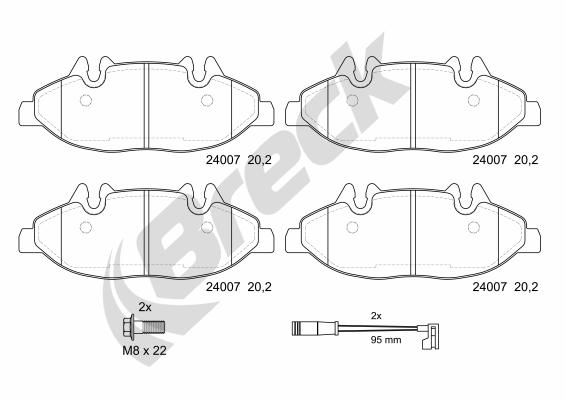 Brake Pad Set, disc brake - 24007 00 703 00 BRECK