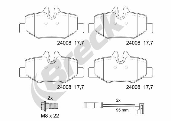Brake Pad Set, disc brake - 24008 00 703 00 BRECK