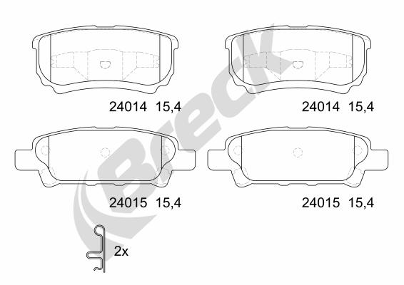 Brake Pad Set, disc brake - 24014 00 702 10 BRECK