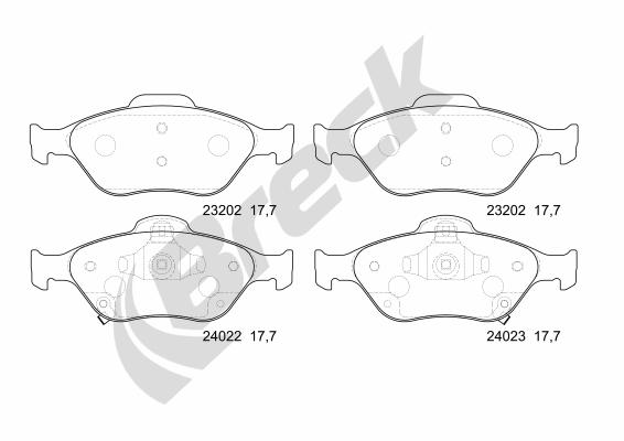 Brake Pad Set, disc brake - 24022 00 702 10 BRECK