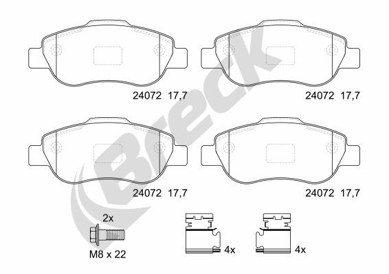Brake Pad Set, disc brake - 24072 00 702 00 BRECK