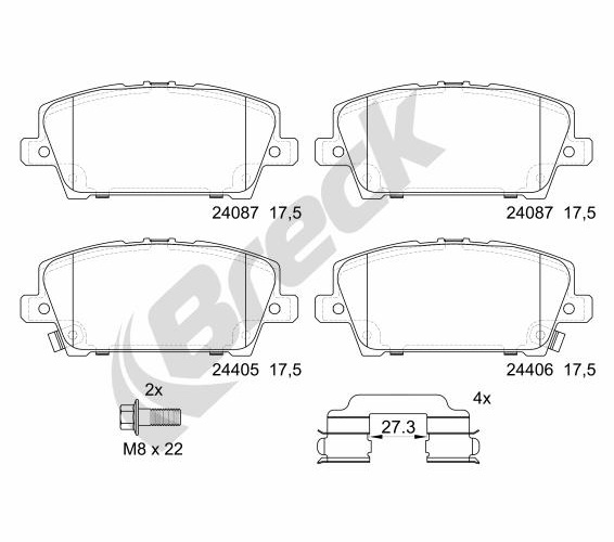 Brake Pad Set, disc brake - 24087 00 701 10 BRECK