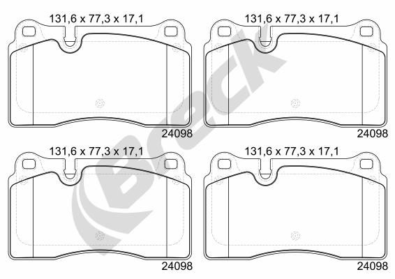 Brake Pad Set, disc brake - 24098 00 551 00 BRECK