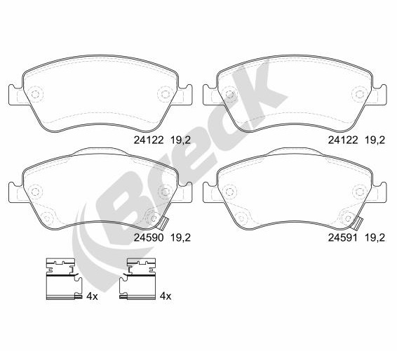 Brake Pad Set, disc brake - 24122 00 701 10 BRECK