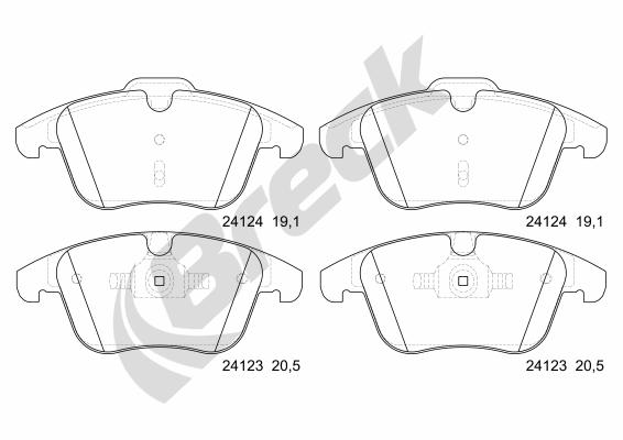 Brake Pad Set, disc brake - 24123 00 701 00 BRECK