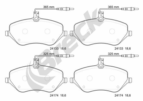 Brake Pad Set, disc brake - 24133 00 701 10 BRECK