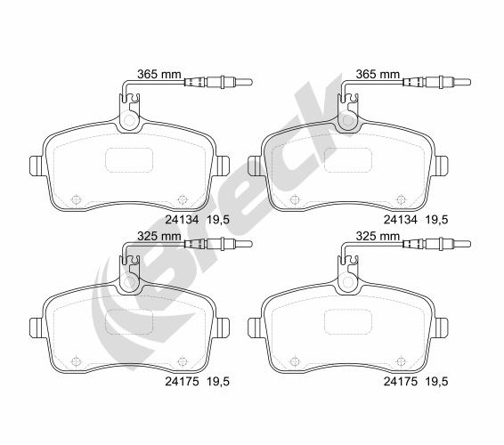 Brake Pad Set, disc brake - 24134 00 701 10 BRECK