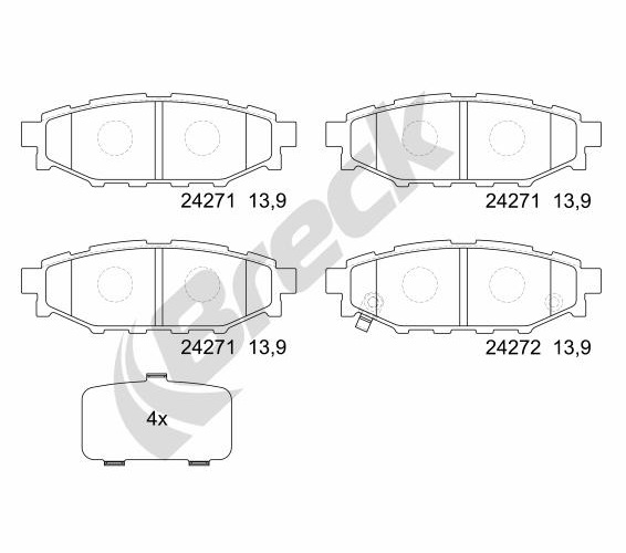 Brake Pad Set, disc brake - 24271 00 702 10 BRECK