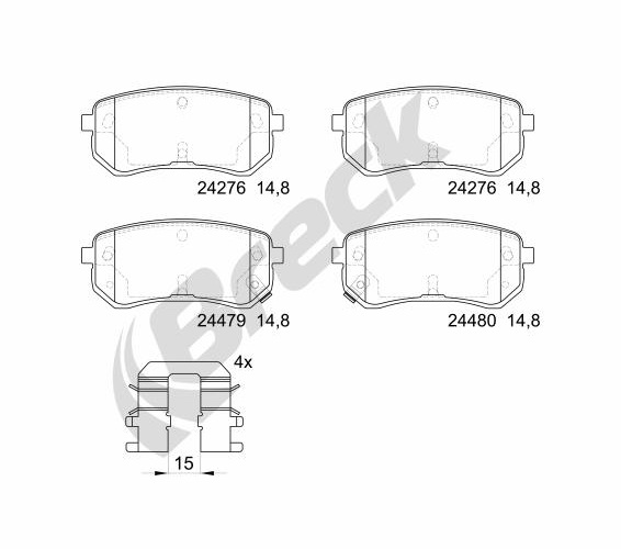 Brake Pad Set, disc brake - 24276 00 704 10 BRECK