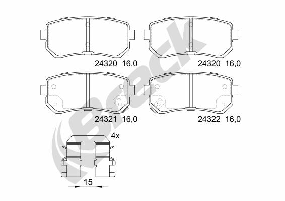 Brake Pad Set, disc brake - 24320 00 704 10 BRECK