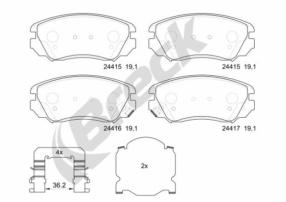 Brake Pad Set, disc brake - 24415 00 701 10 BRECK