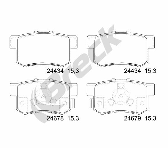 Brake Pad Set, disc brake - 24434 00 704 00 BRECK