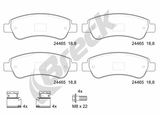 Brake Pad Set, disc brake - 24465 00 703 00 BRECK