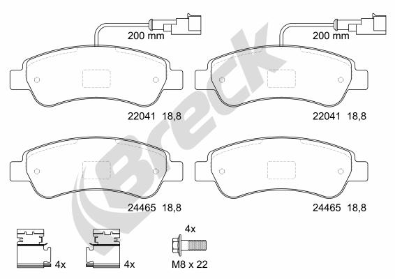 Brake Pad Set, disc brake - 24465 00 703 10 BRECK