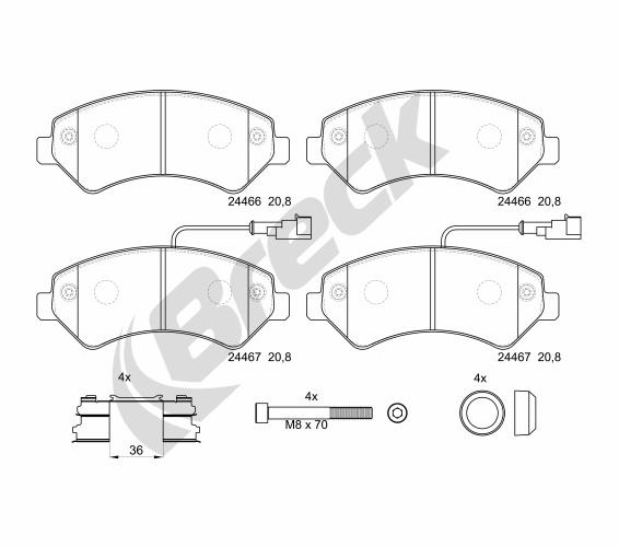Brake Pad Set, disc brake - 24467 00 653 20 BRECK