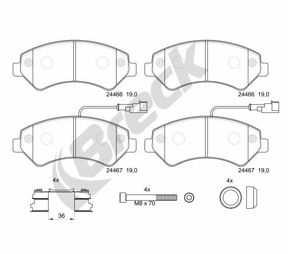 Brake Pad Set, disc brake - 24467 00 703 20 BRECK