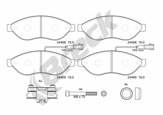 Brake Pad Set, disc brake - 24469 00 703 10 BRECK
