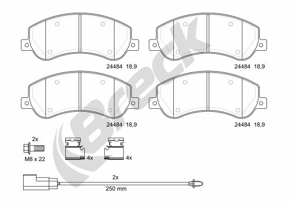 Brake Pad Set, disc brake - 24484 00 703 10 BRECK