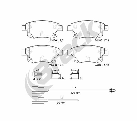 Brake Pad Set, disc brake - 24486 00 702 10 BRECK