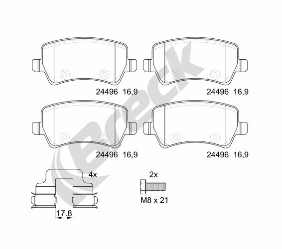 Brake Pad Set, disc brake - 24496 00 702 00 BRECK