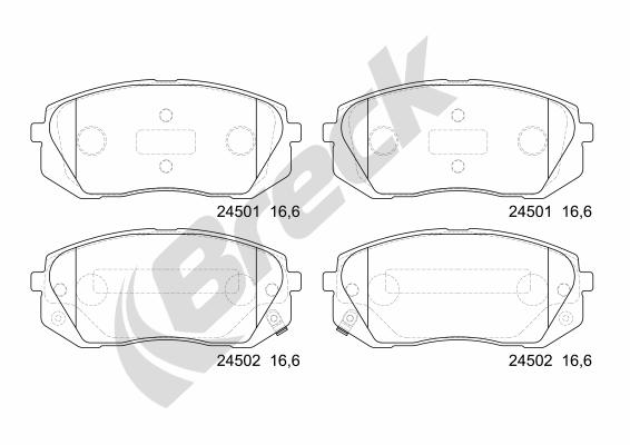 Brake Pad Set, disc brake - 24501 00 701 00 BRECK